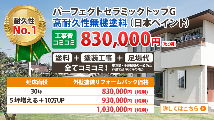 パーフェクトセラミックトップG 高耐久性無機塗料（日本ペイント）